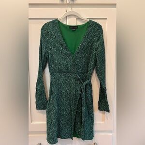 Green leopard wrap dress by Sanctuary, size 2